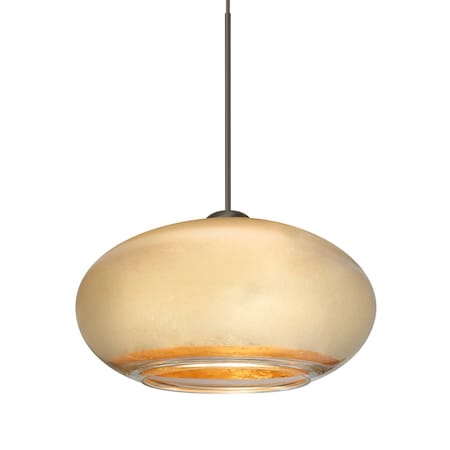 Besa Lighting Brio 7 Cord Pendant, Gold Foil, Bronze Finish, 1x35W Halogen 1XT-2492GF-BR